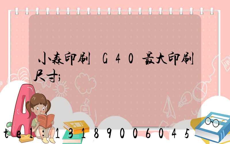 小森印刷機G40最大印刷尺寸