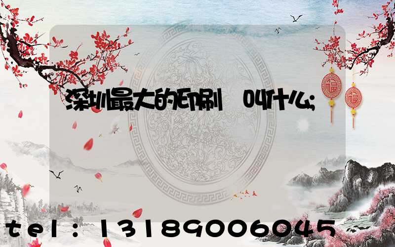 深圳最大的印刷廠叫什么