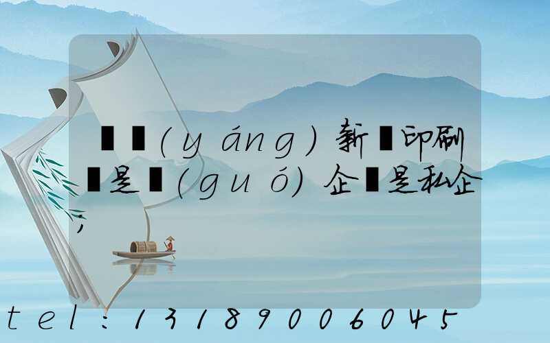 貴陽(yáng)新華印刷廠是國(guó)企還是私企