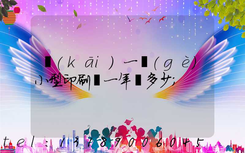 開(kāi)一個(gè)小型印刷廠一年賺多少